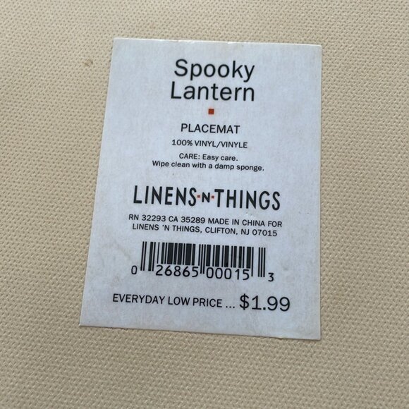 Set of 6 Linens-n-Things Spooky Lantern Pumpkin Jack-o'-lantern Table Placemats - Picture 6 of 14